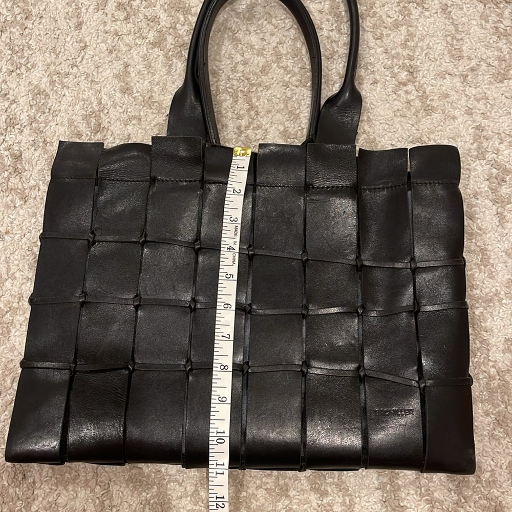 Bachiller art bag leather Black Woven Tote Bag - Picture 4 of 16